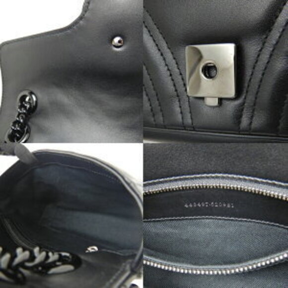 Gucci GG Marmont Shoulder Bag Black Leather - Picture 9 of 10